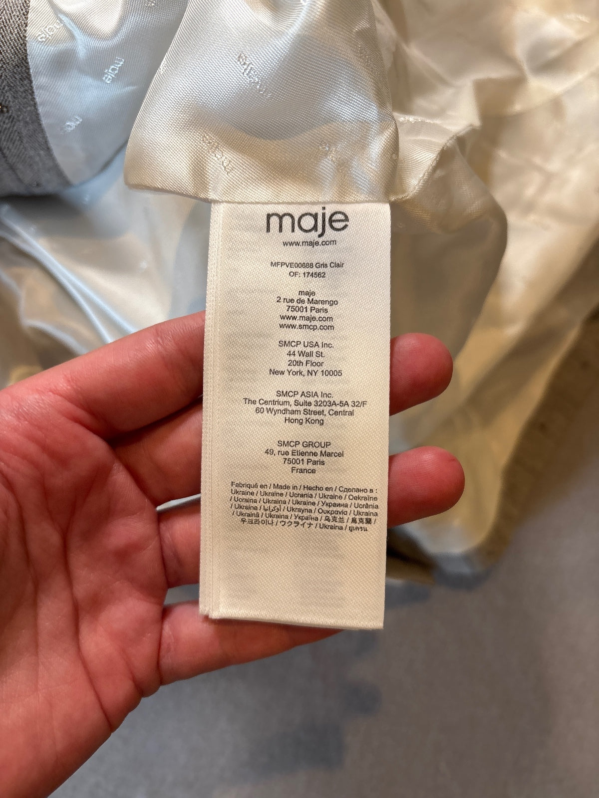 Maje Women's Beige Pinstripe Blazer size 40