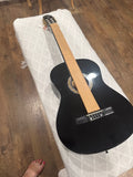 Full Size Black Classical Acoustic Guitar with Decorative Rosette