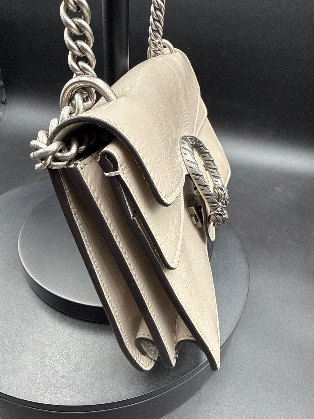 Gucci Dionysus Leather Shoulder Bag L-Beige Made in Italy