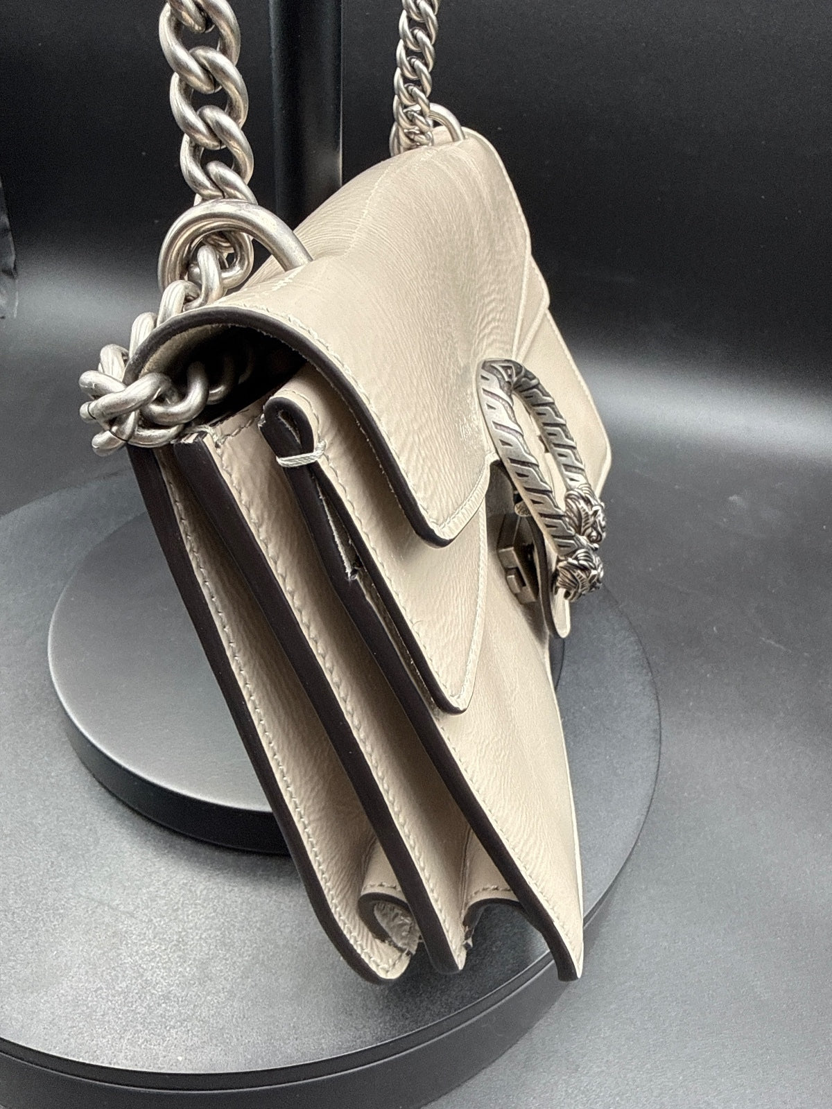 Gucci Dionysus Leather Shoulder Bag L-Beige Made in Italy