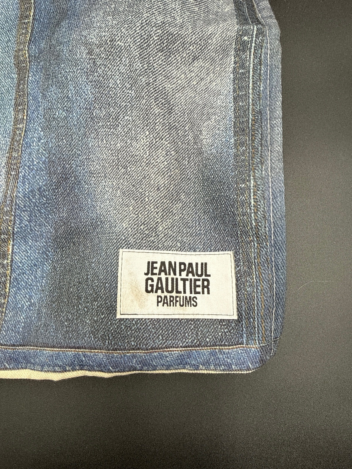 Jean Paul Gaultier Parfums Canvas Tote Bag with Denim Print