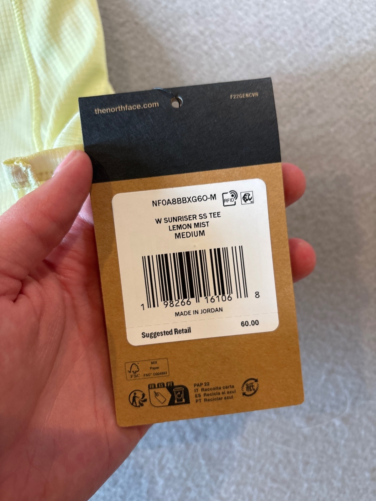 The North Face Women's Sunriser SS Tee Lemon Mist Medium