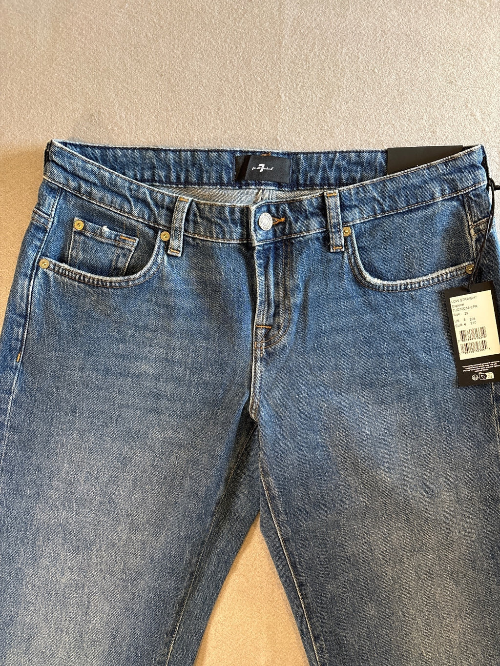 7 For All Mankind Low Straight Explorer Jeans Size 29