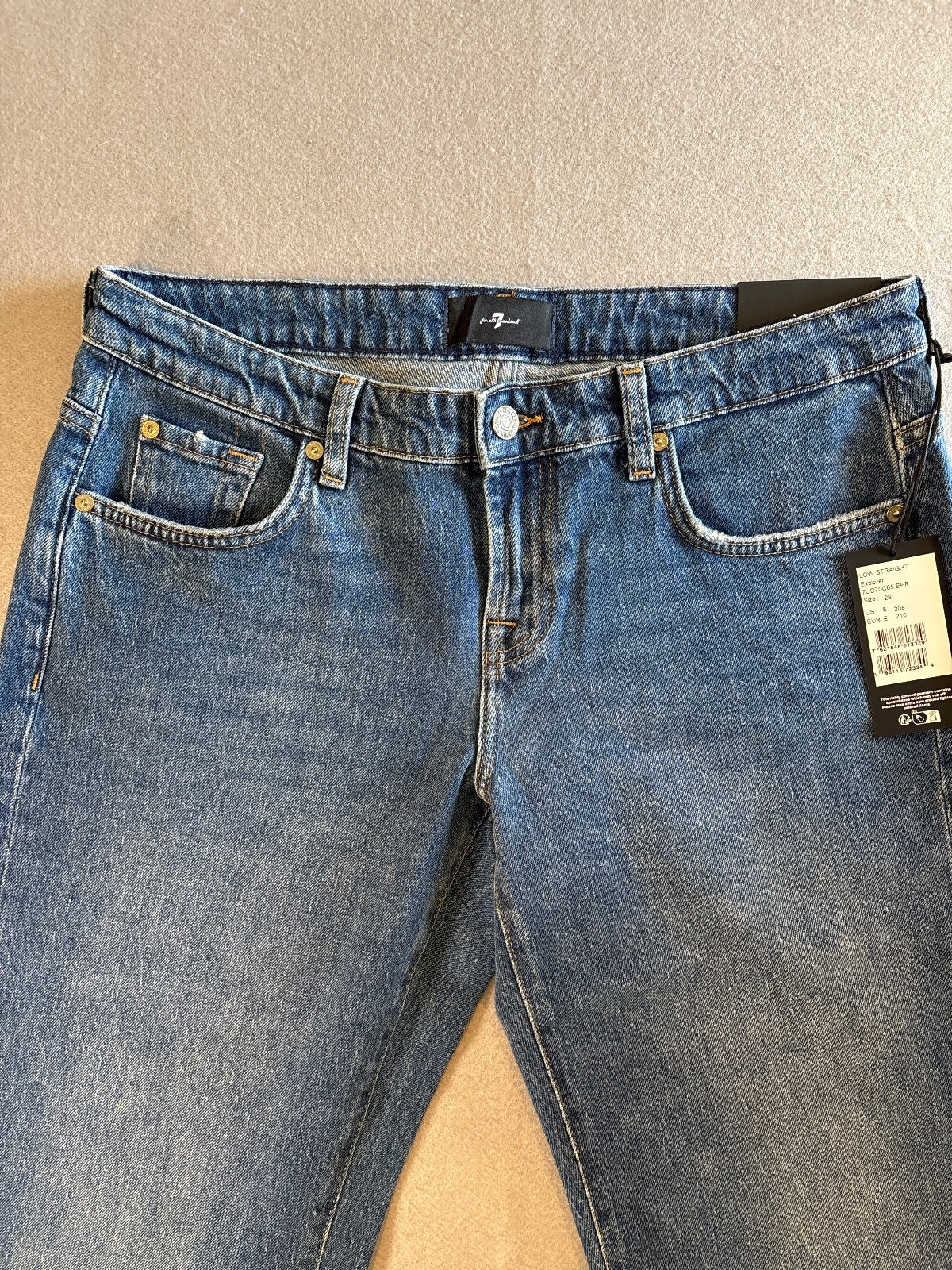 7 For All Mankind Low Straight Explorer Jeans Size 29