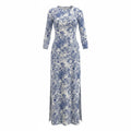 Lilly Pulitzer Blue and White Printed Maxi Dress - Small