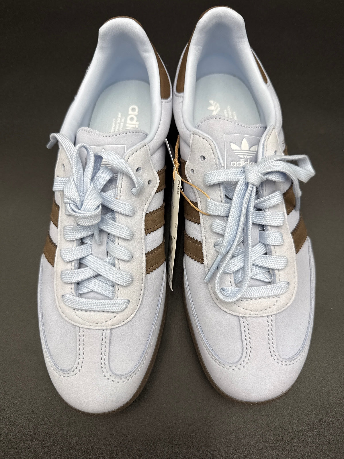 Adidas Samba Sneakers Light Blue Brown Size 9