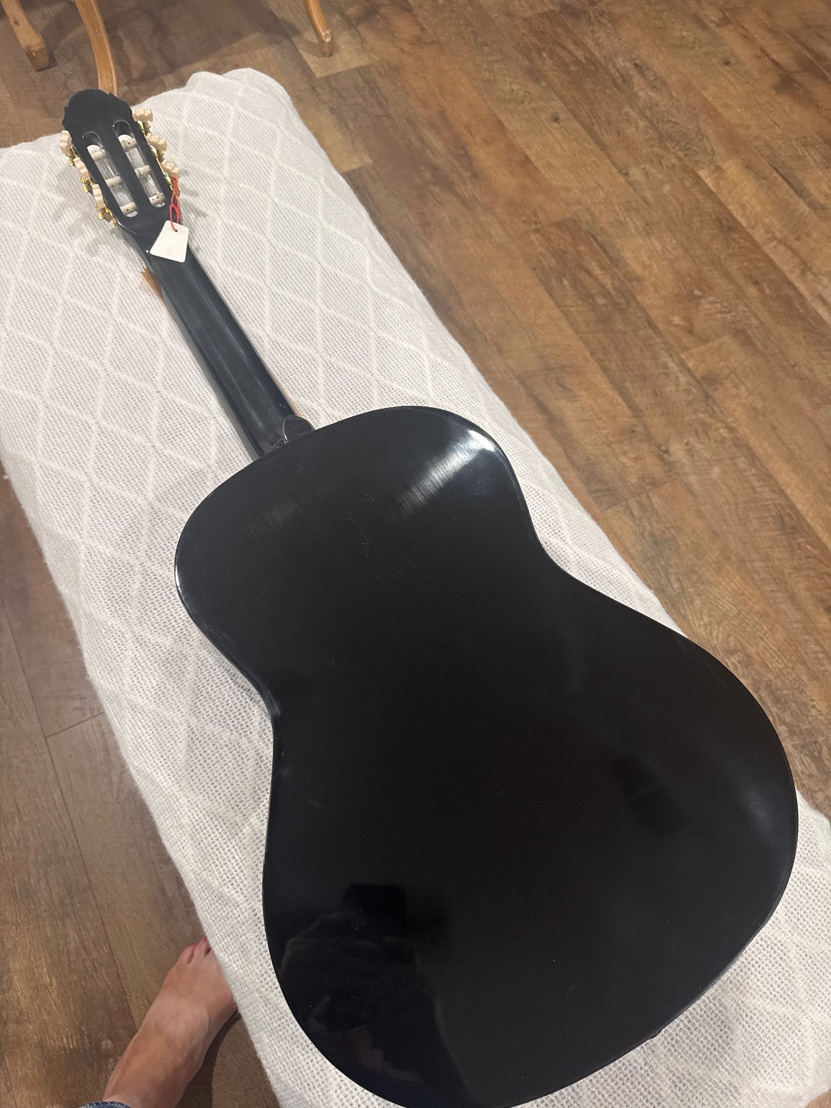 Full Size Black Classical Acoustic Guitar with Decorative Rosette