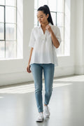 Quince White 100% Linen Polo Shirt M NWT
