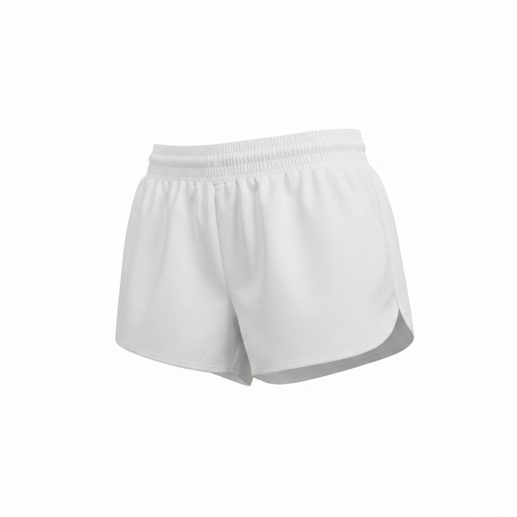 White Athletic Running Shorts with Zipper Pocket Size L