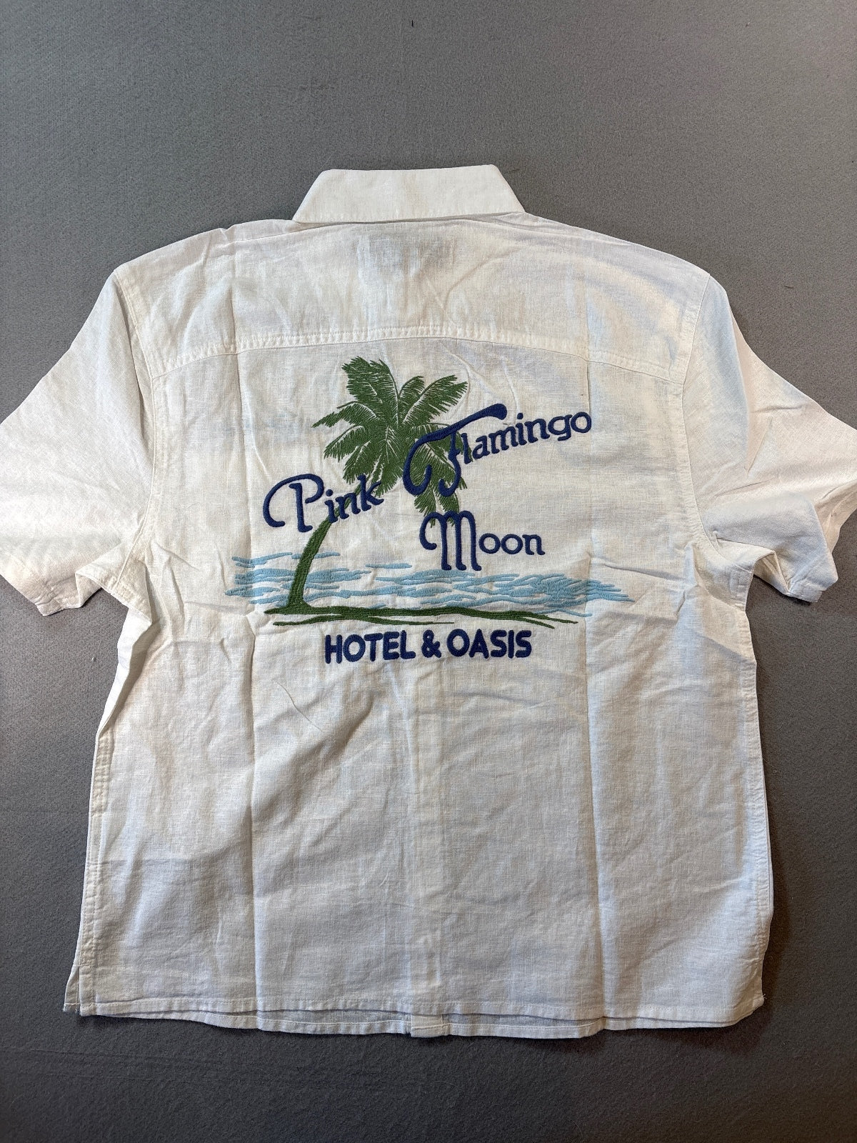 Hollister Linen-Blend White Short Sleeve Shirt XS Boxy Fit