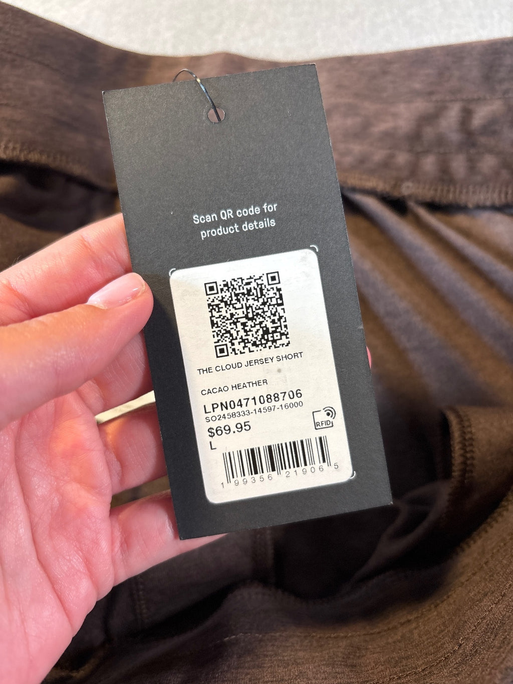 Fabletics The Cloud Jersey Shorts in Cacao Heather, Size L