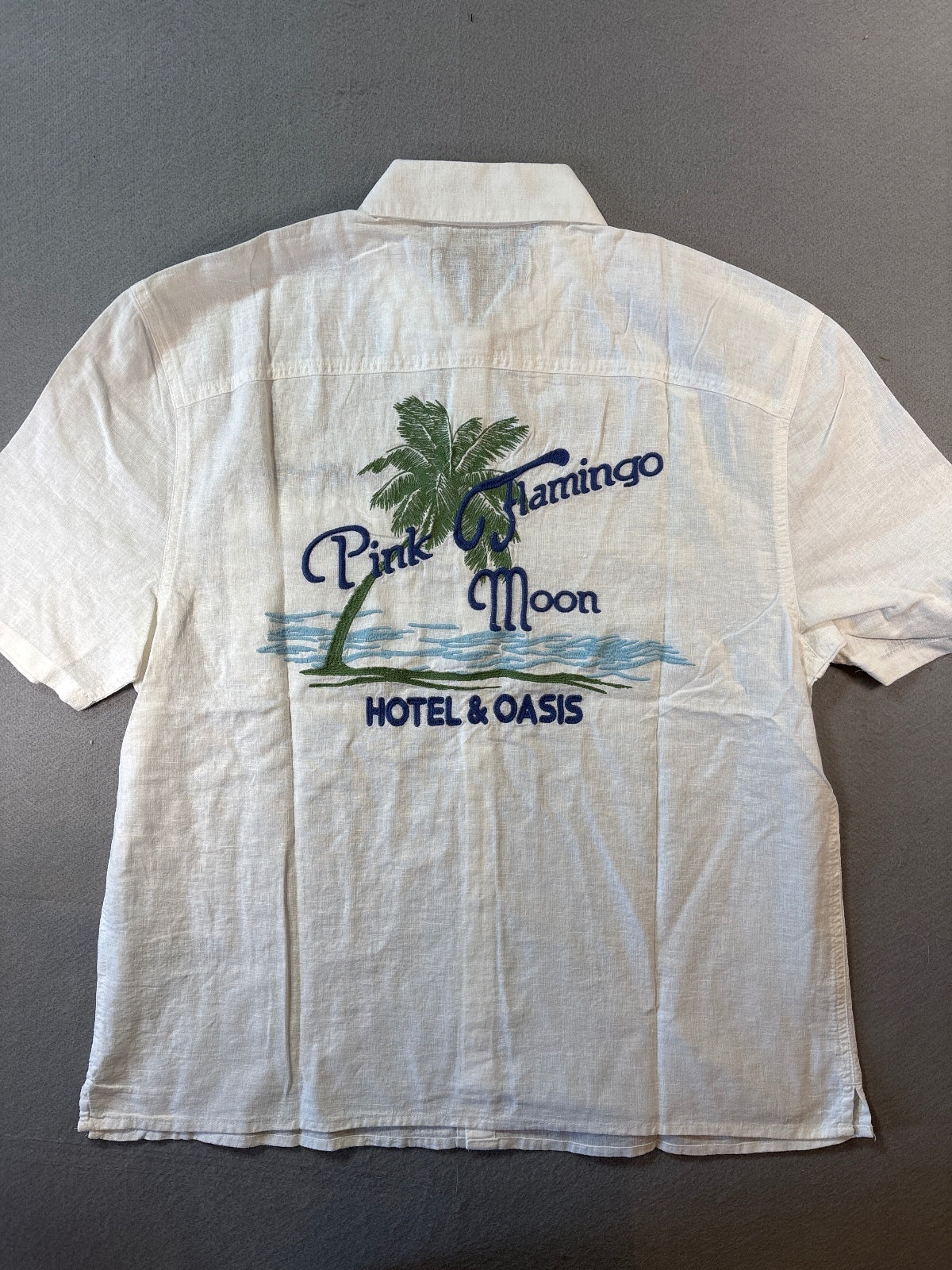 Hollister Boxy Fit White Linen Short Sleeve Shirt Small