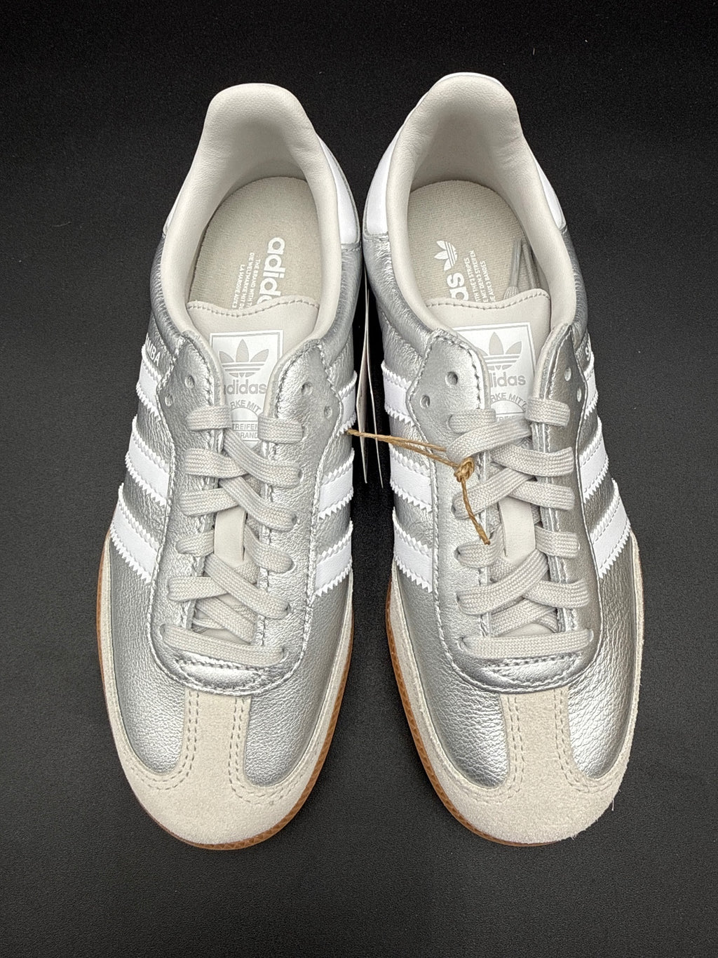 Adidas Samba OG J Silver White Gum Youth 4 Women’s NIB
