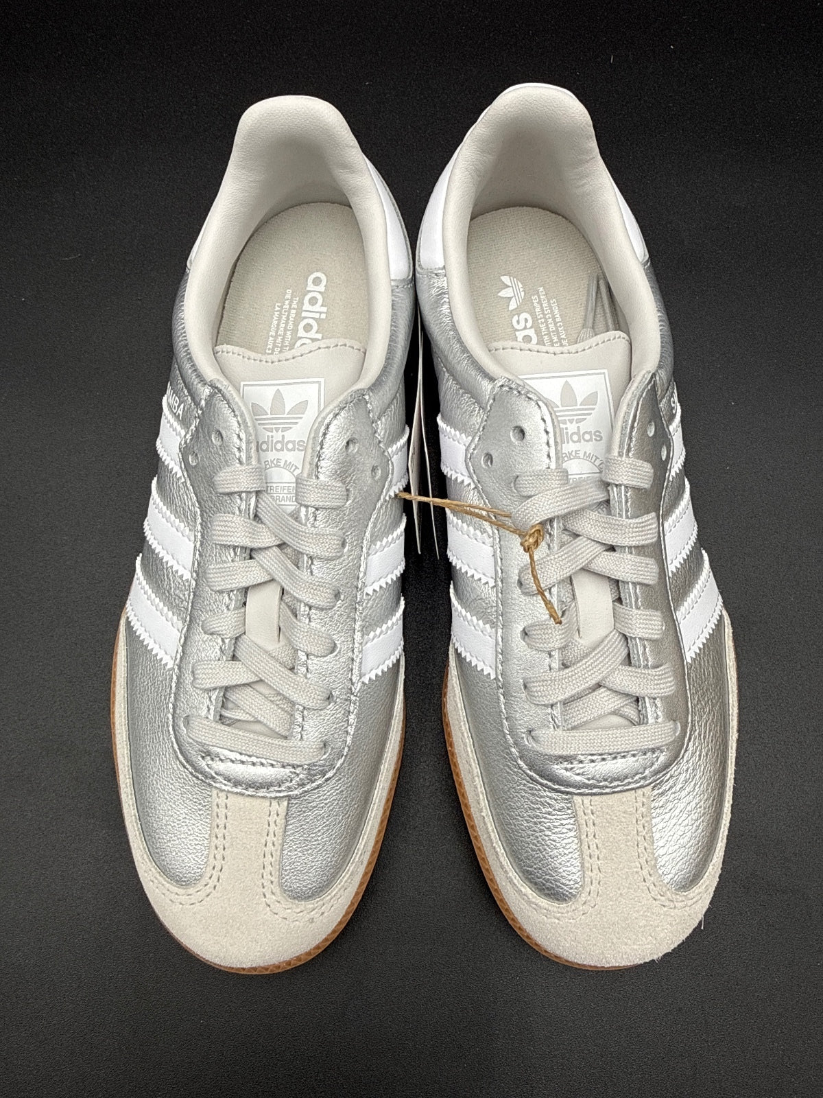 Adidas Samba OG J Silver White Gum Youth 4 Women’s NIB