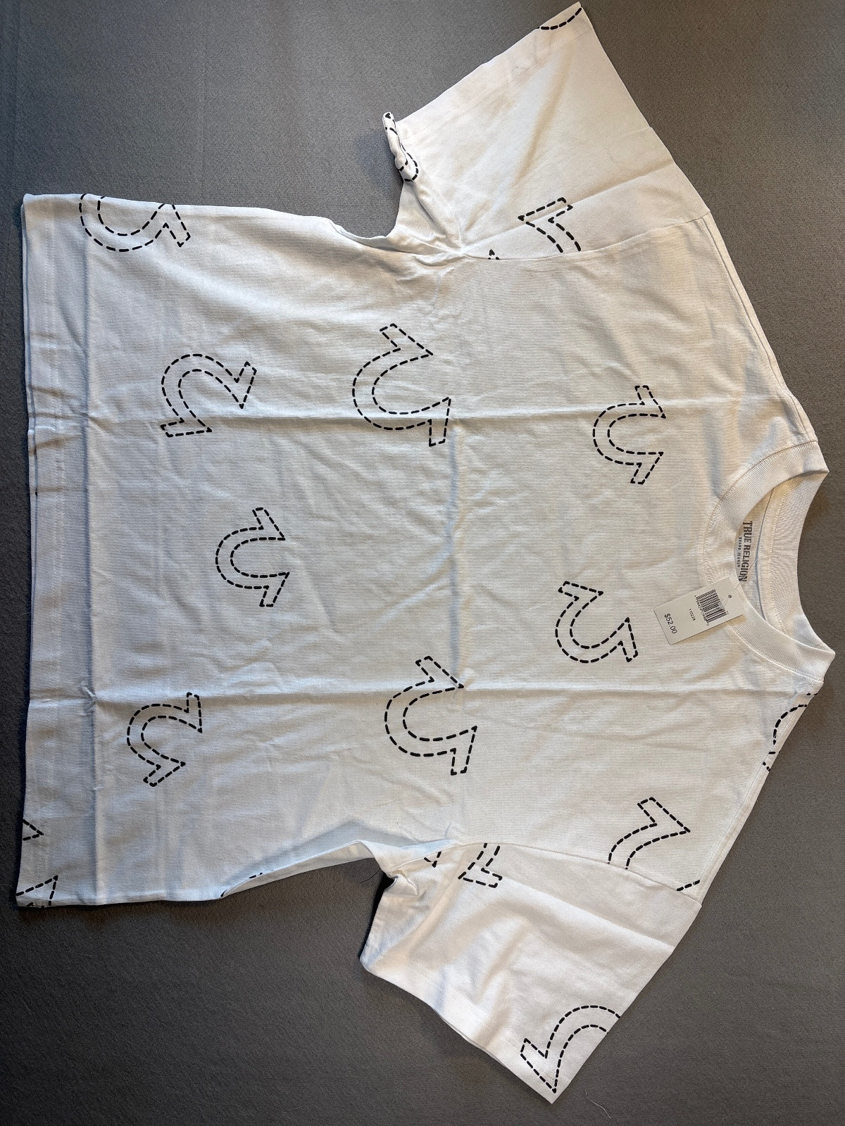 True Religion White Graphic Logo T-Shirt Medium NWT