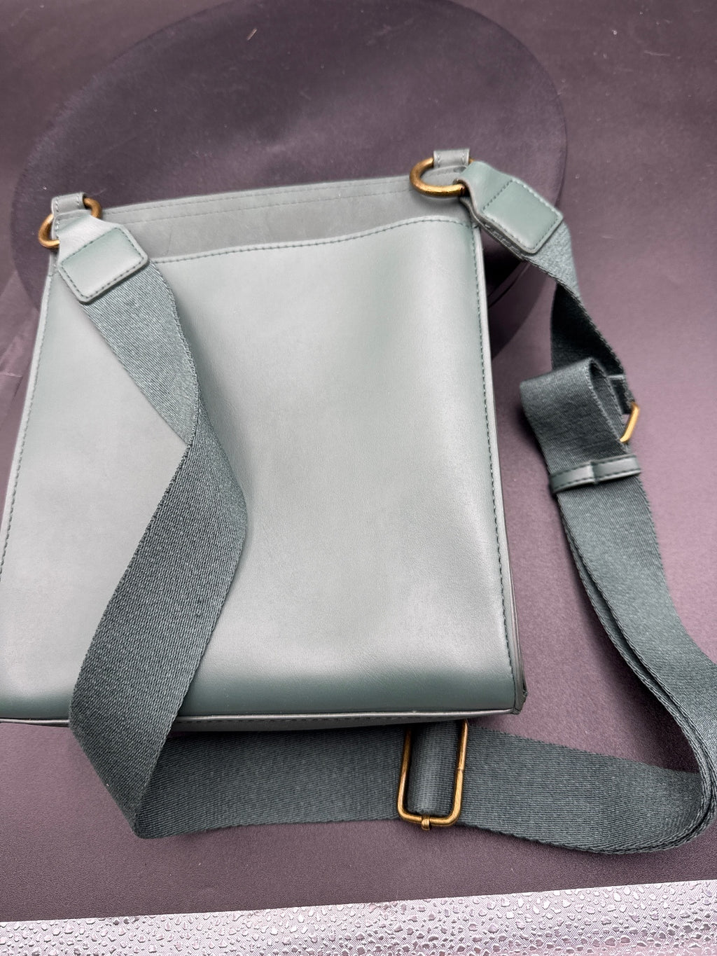 Stampin' Up! Green Leather Crossbody Bag with Adjustable Web