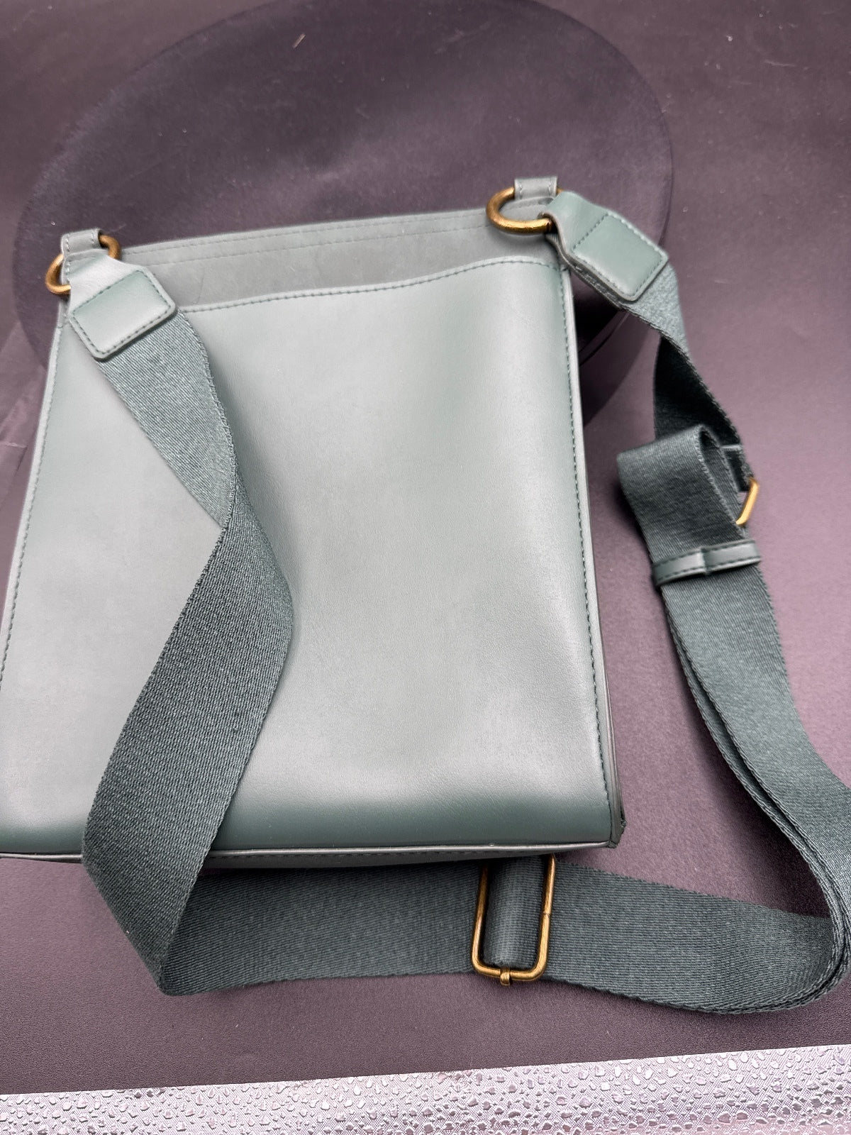 Stampin' Up! Green Leather Crossbody Bag with Adjustable Web