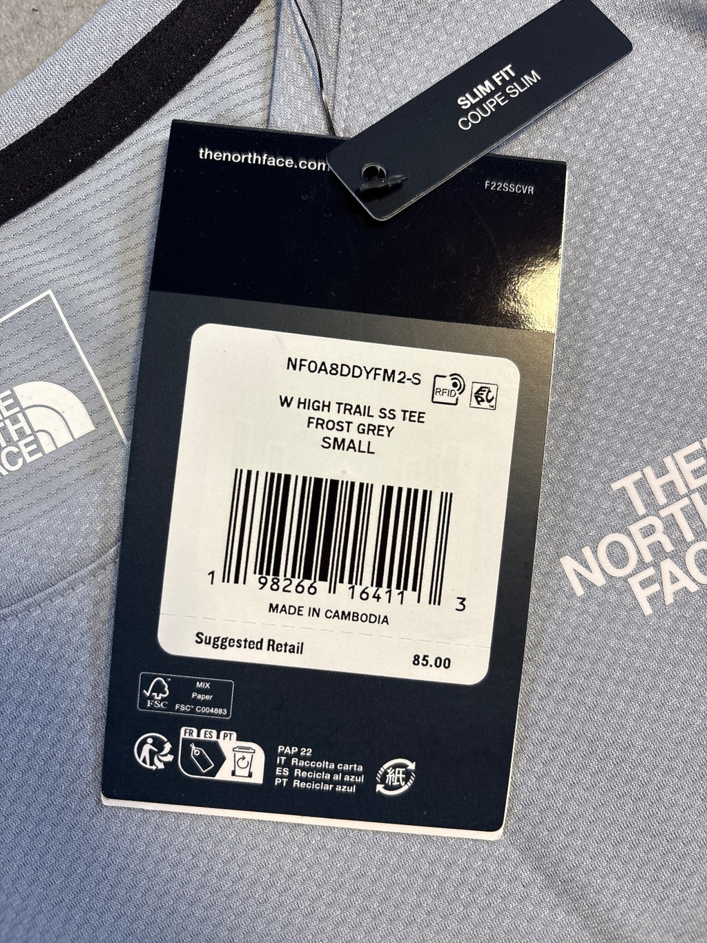 The North Face Women's W High Trail SS Tee Frost Grey Small