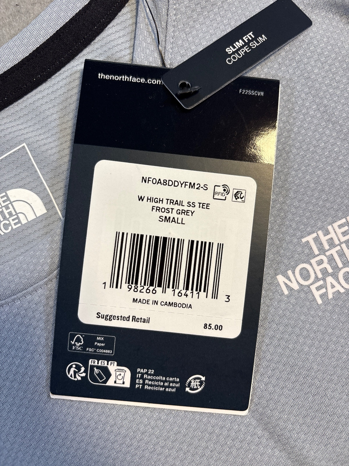 The North Face Women's W High Trail SS Tee Frost Grey Small