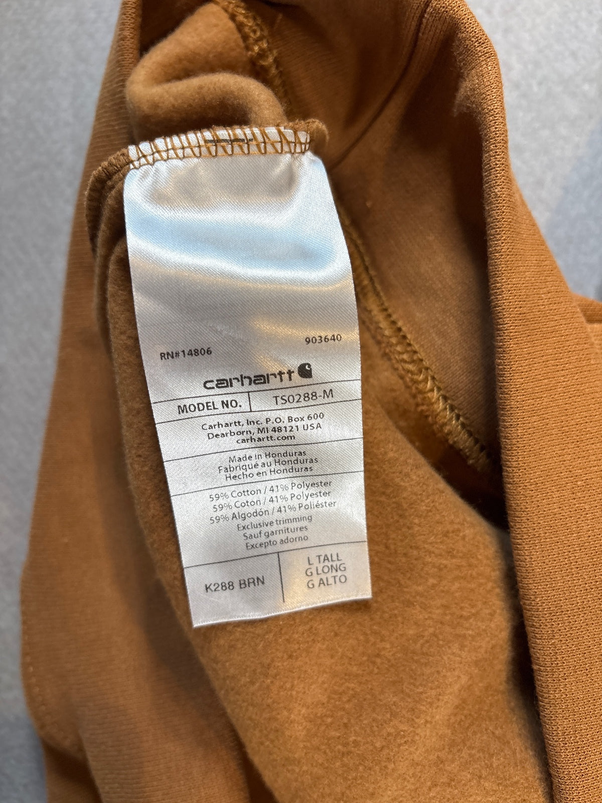 Carhartt Midweight Tall Loose Fit Hoodie Sweatshirt in Brown