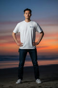 Costa White T-Shirt Large Logo Print Size L