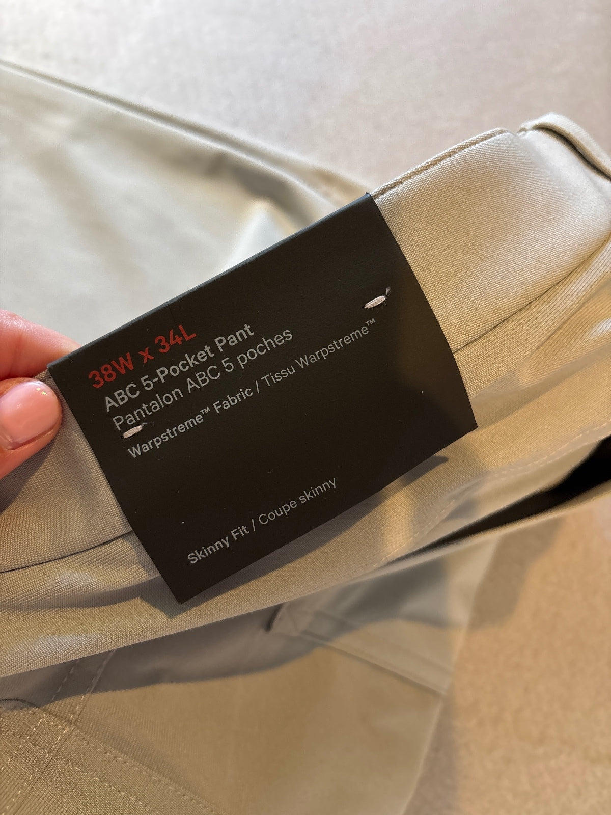 Lululemon ABC 5-Pocket Skinny Fit Pants 38W x 34L Light Gray