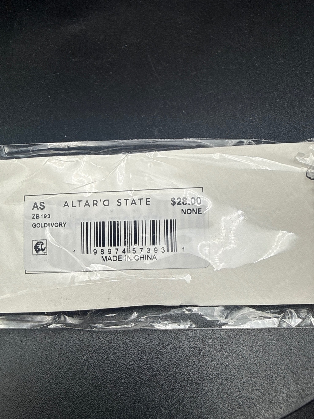 Altar'd State Gold/Ivory Watch Band with Cross Charm