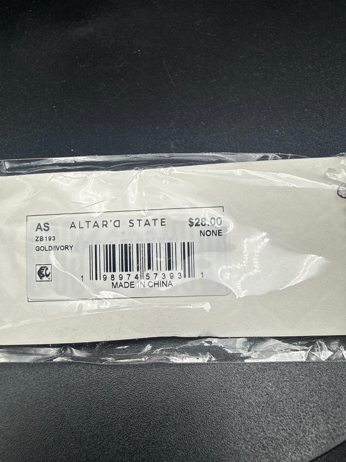 Altar'd State Gold/Ivory Watch Band with Cross Charm