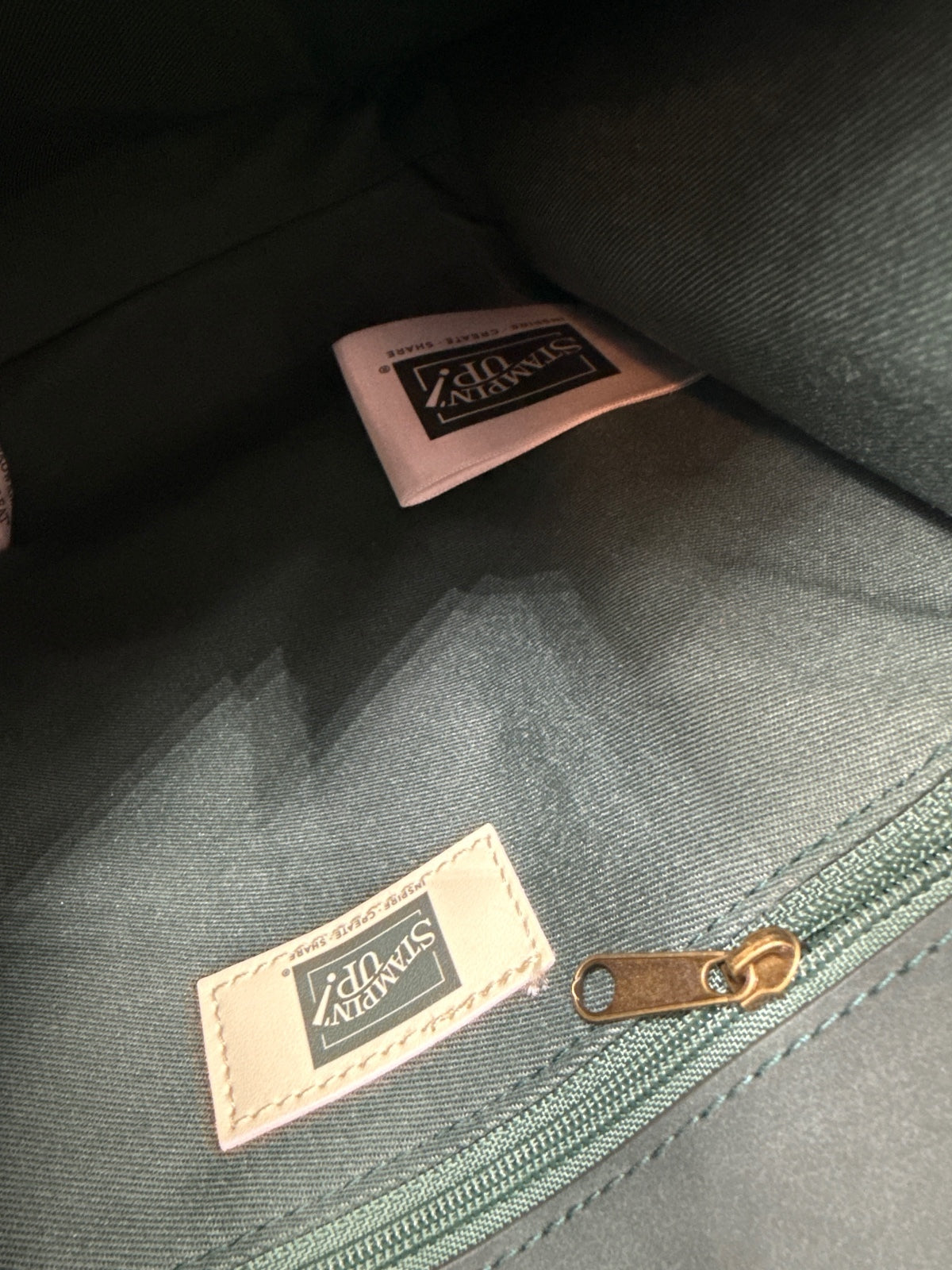 Stampin' Up! Green Leather Crossbody Bag with Adjustable Web