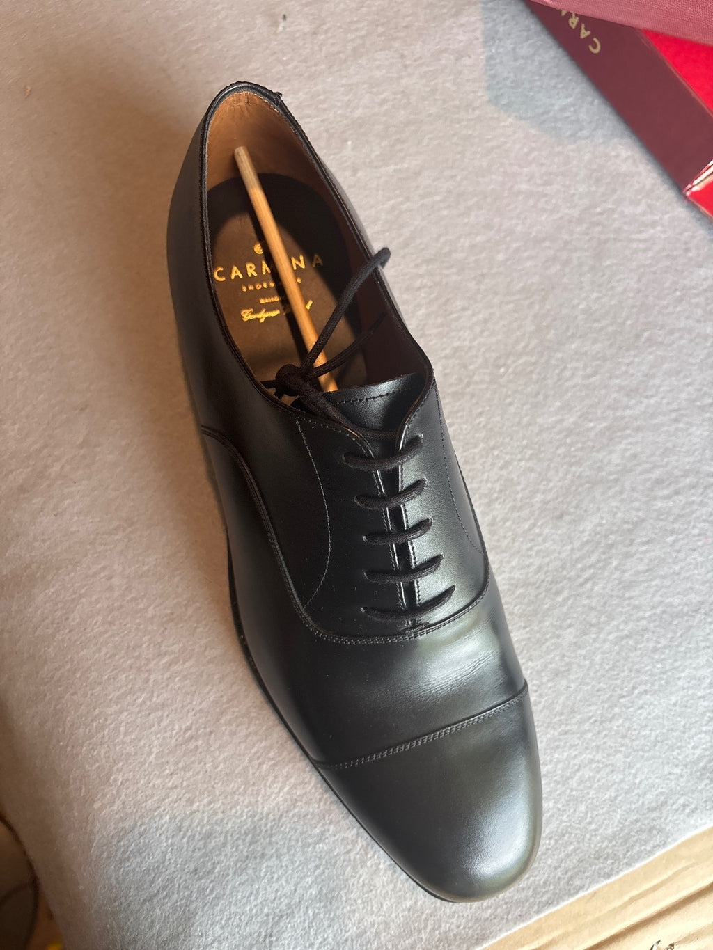 Carmina Black Leather Cap Toe Oxford Dress Shoes Size 11 US