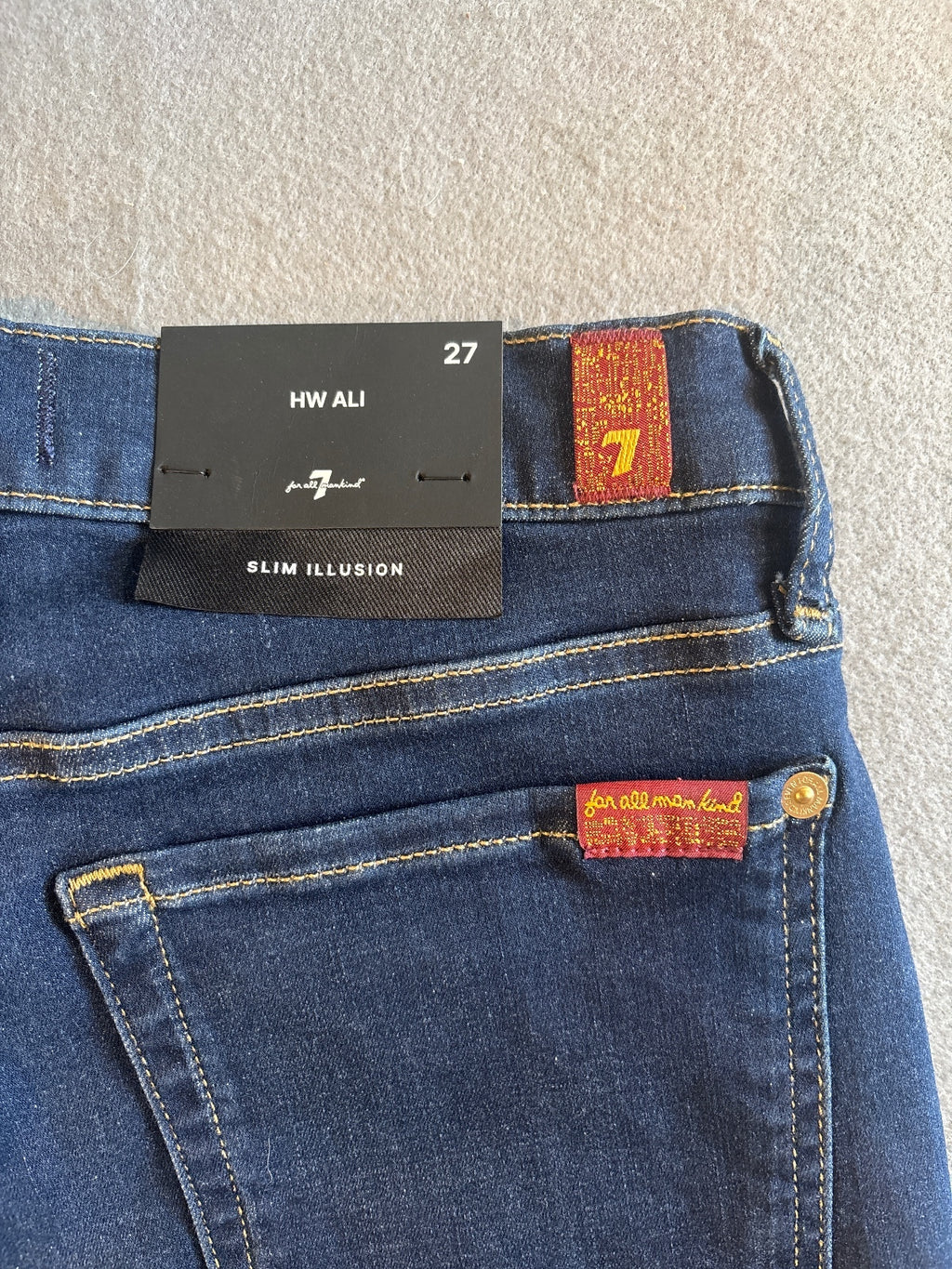 7 For All Mankind HW Ali Tried & True Dark Blue Slim Size 27