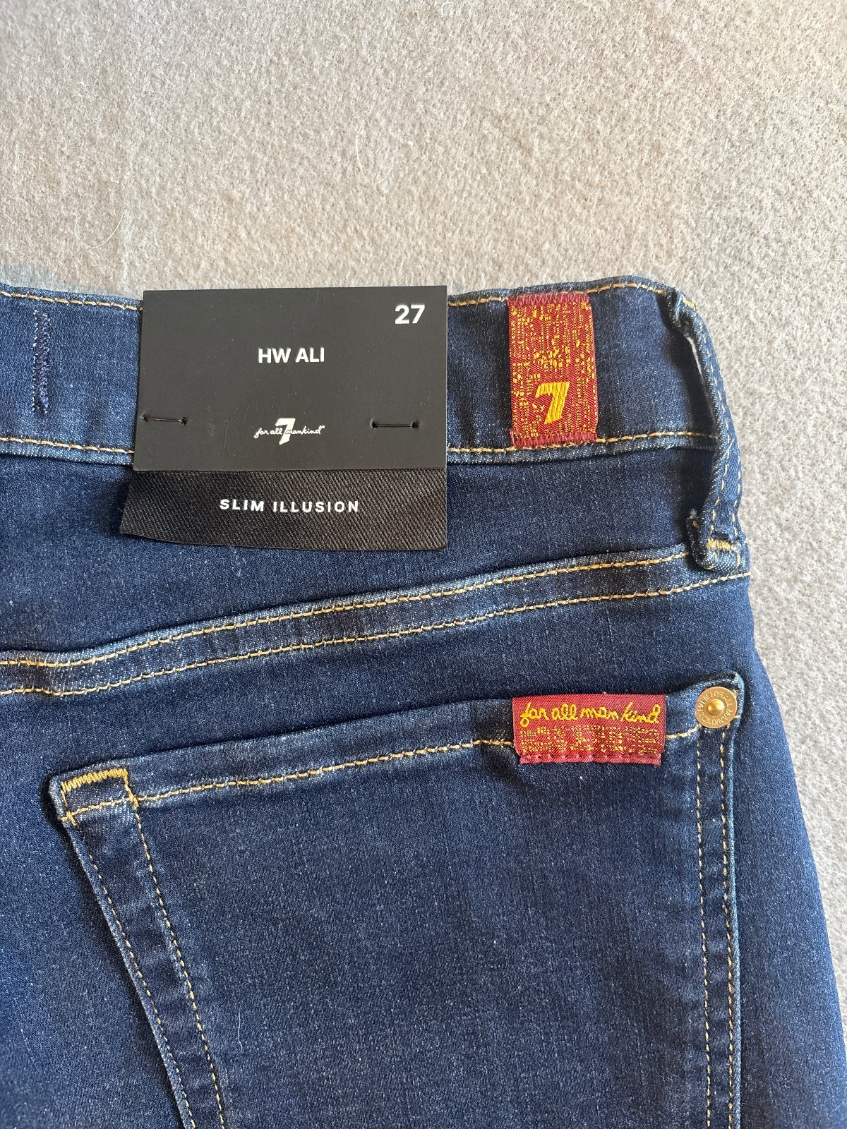 7 For All Mankind HW Ali Tried & True Dark Blue Slim Size 27