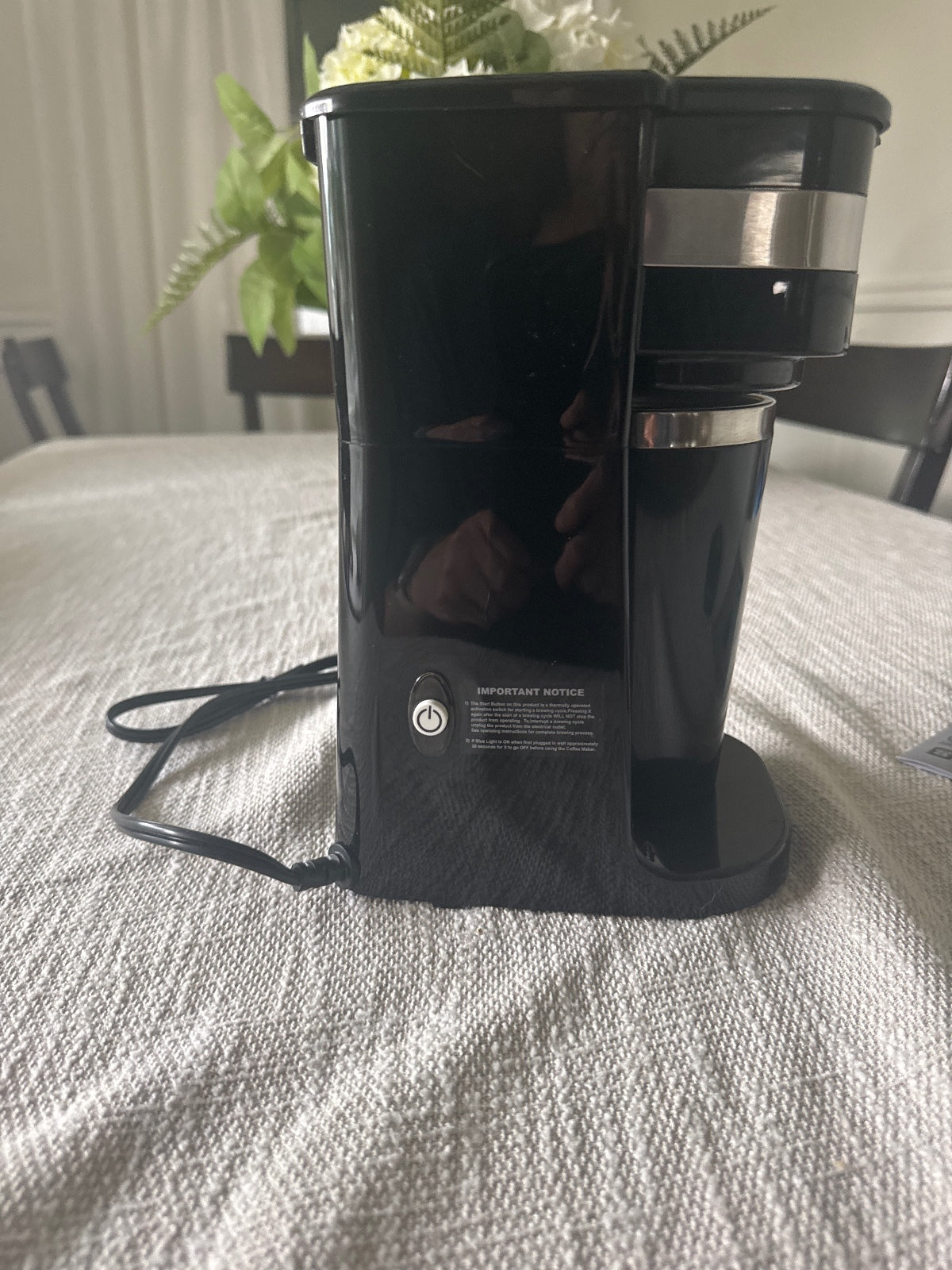 Elite Gourmet Single Serve Coffee Maker with Travel Mug Black