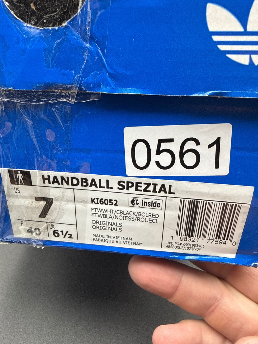 Adidas Handball Spezial Sneakers Size 6.5 White Black Orange