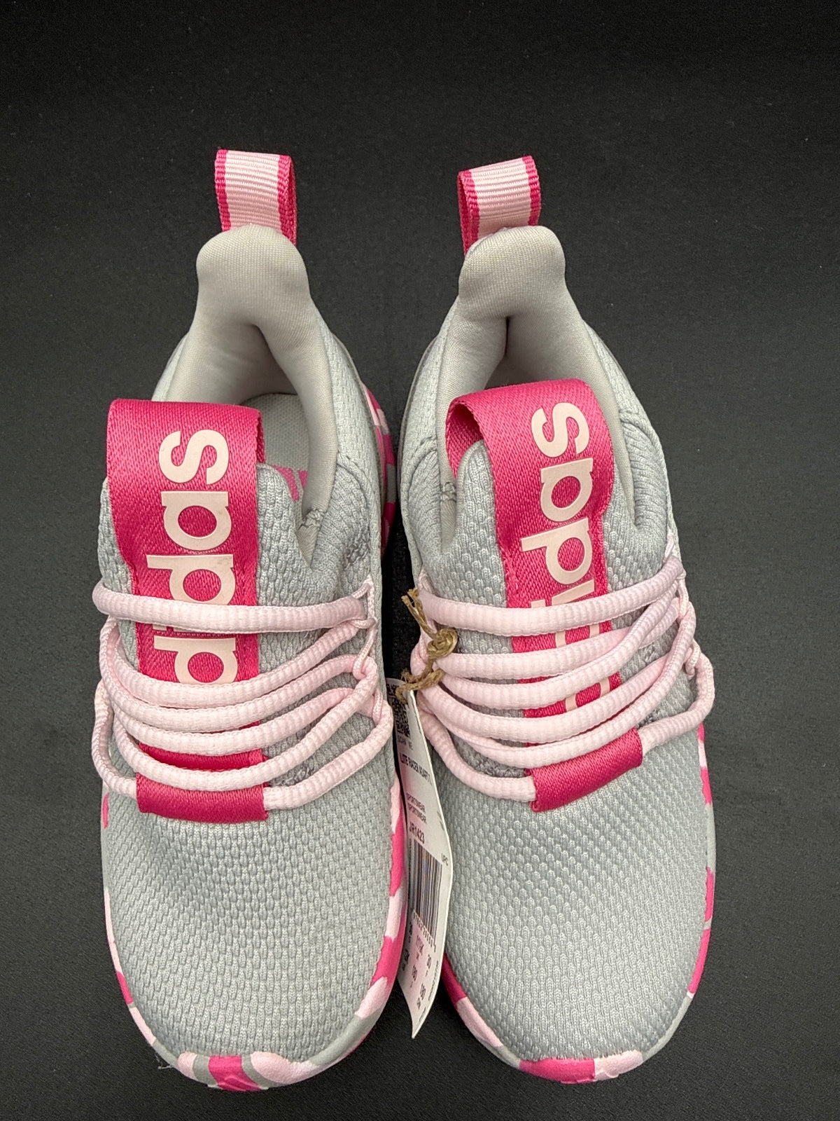 Adidas Lite Racer Adapt 7 Kids Sneakers Size 12K Gray Pink