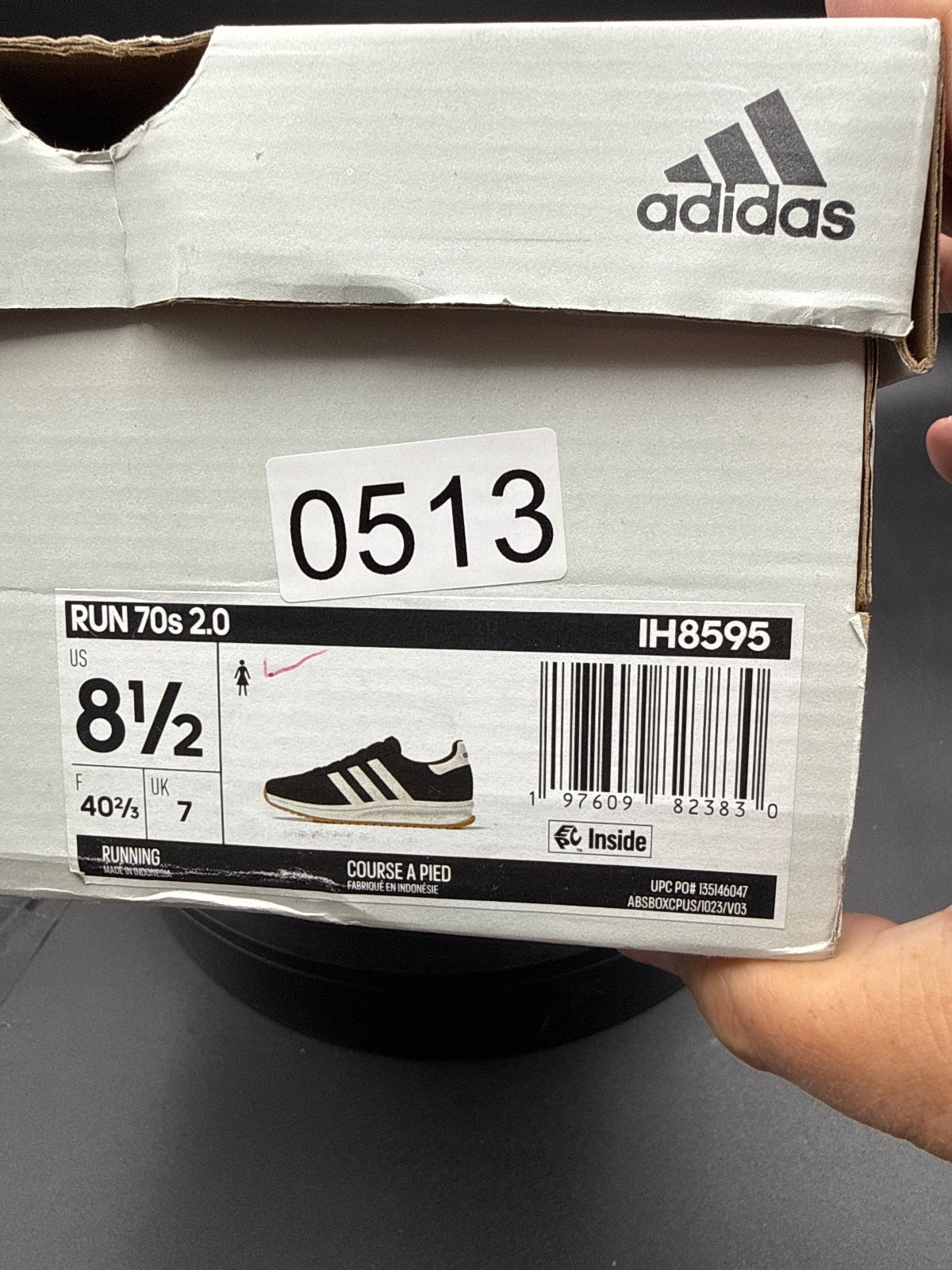 Adidas RUN 70s 2.0 Men's Running Shoes Size 8.5 Black White