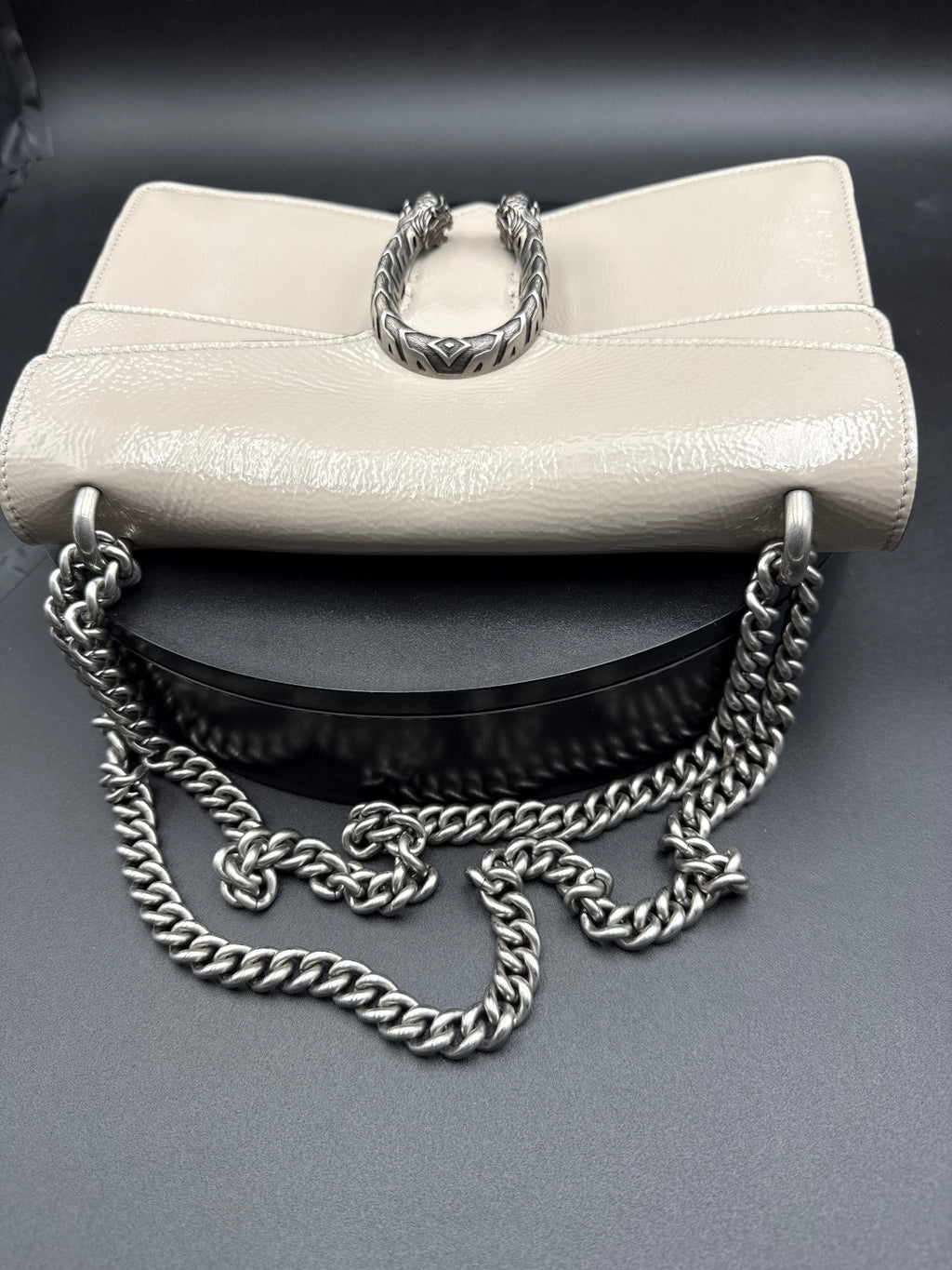 Gucci Dionysus Leather Shoulder Bag L-Beige Made in Italy