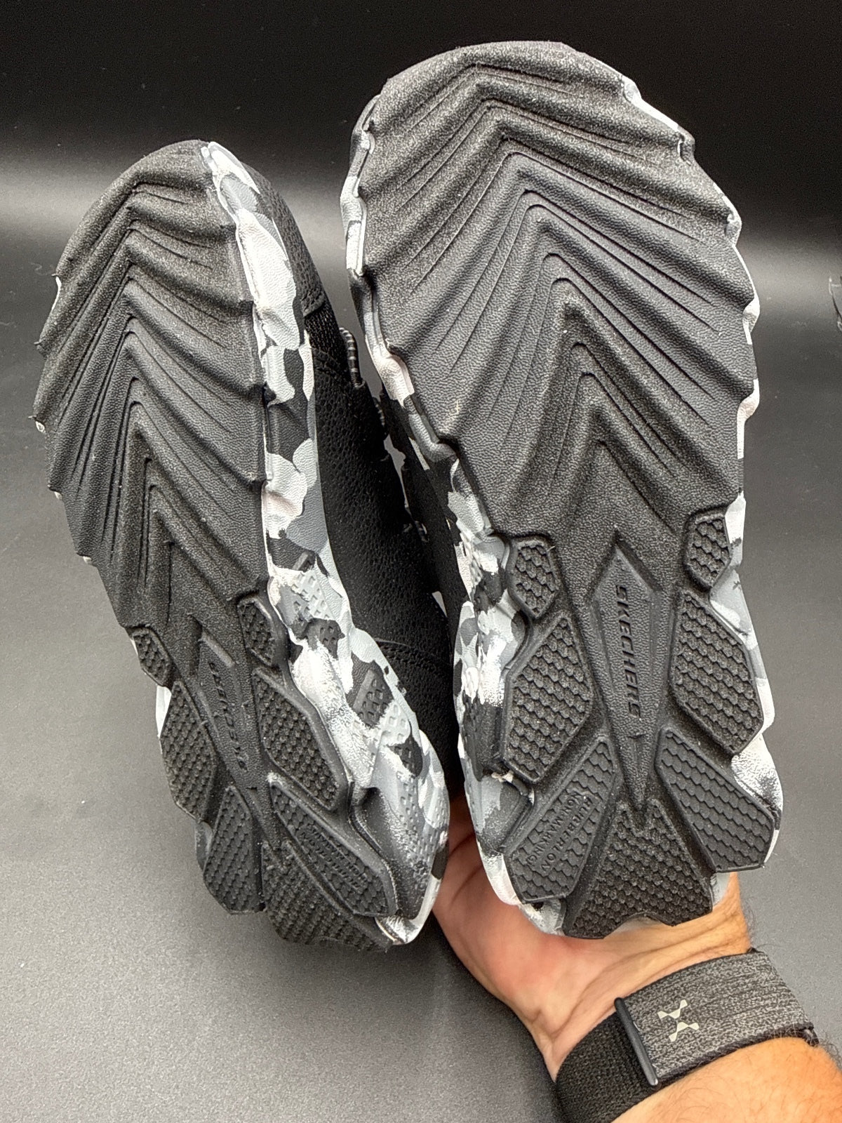 Skechers Elite Sport Tread Kids 12 Black Camo Sneakers New
