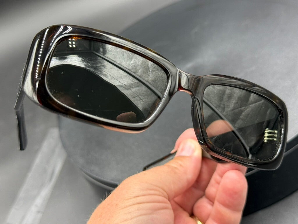 Saint Laurent Paris Tortoise Rectangular Sunglasses