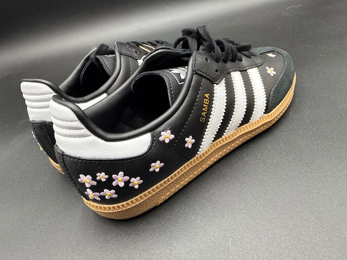 Adidas Samba OG J Black Floral Gum Youth 4 Women’s 5.5 NIB
