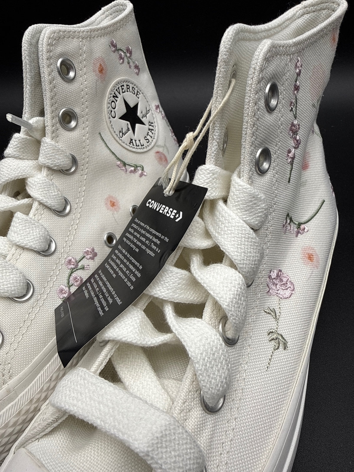 Converse Chuck Taylor Floral High Tops White Women’s 8 NIB