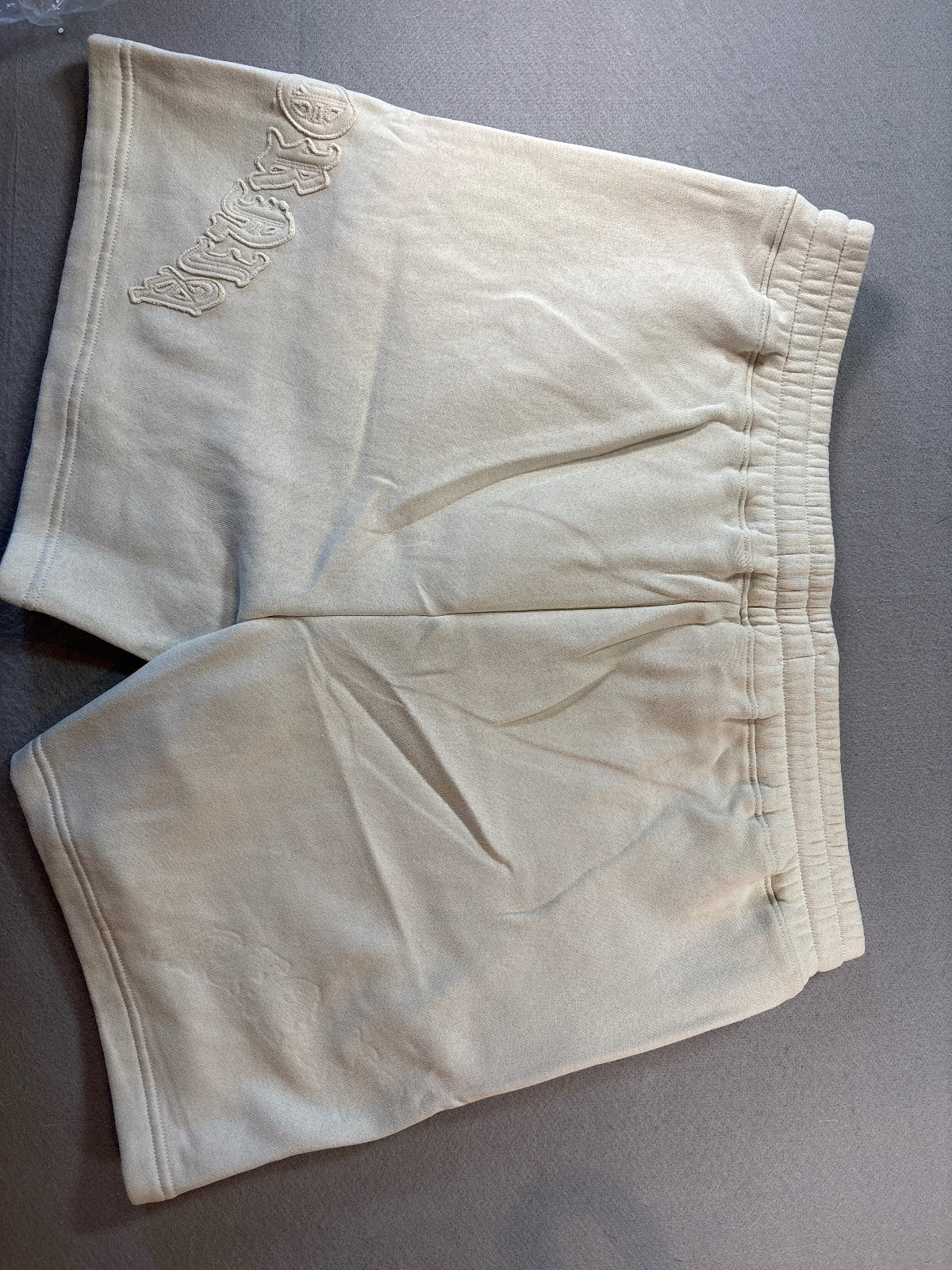 Hollister Baggy Fleece Shorts XL Cream Soft Zipper Pockets