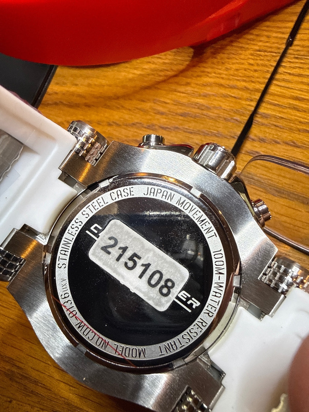 Chase-Durer Men's Stainless Steel Chronograph Wristwatch with White Strap