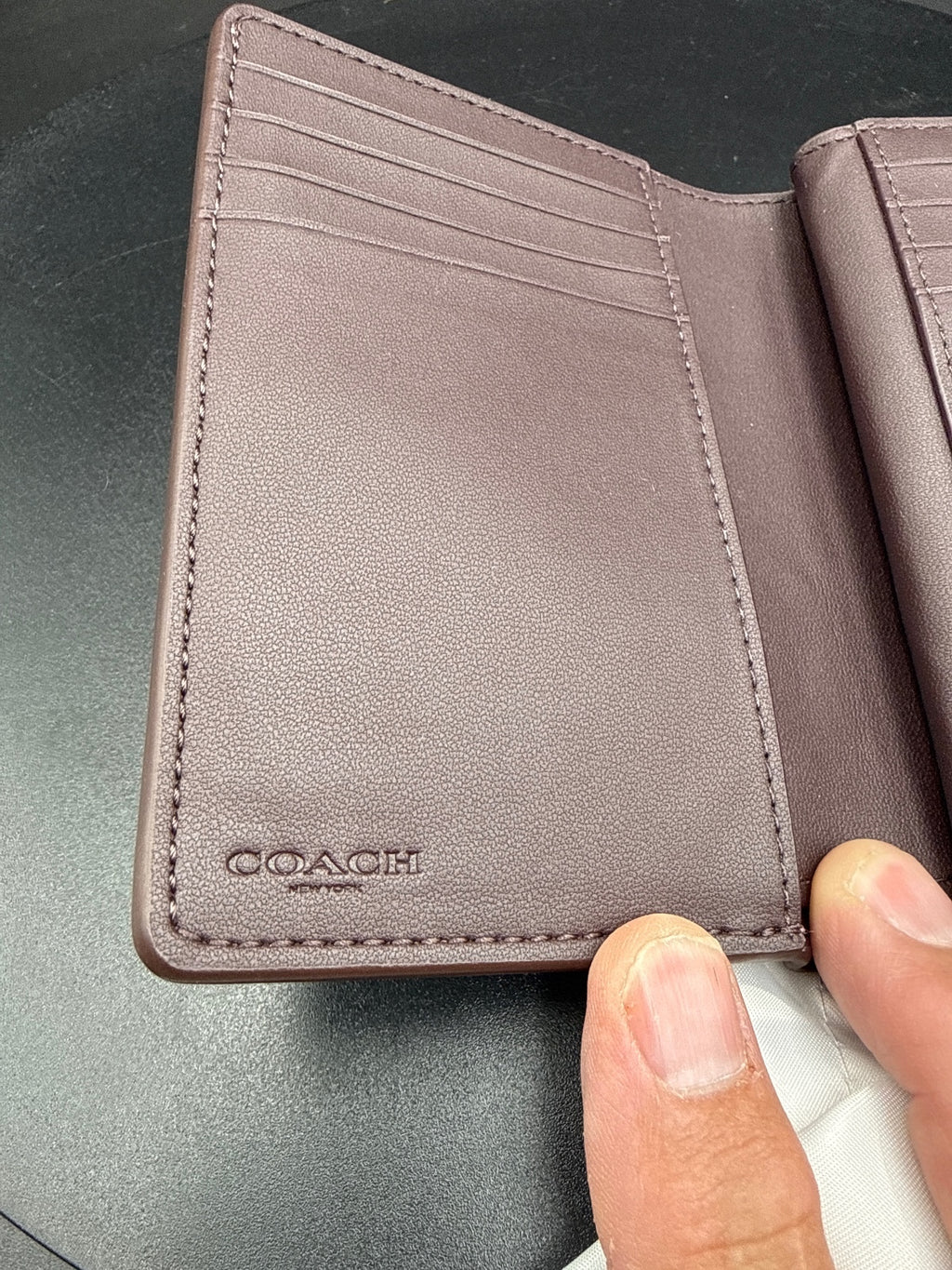 Coach Pebbled Leather Snap Wallet with Zippered Coin Comp