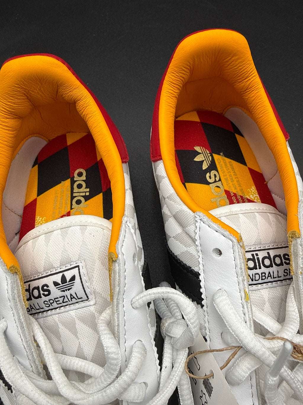 Adidas Handball Spezial Sneakers Size 6.5 White Black Orange