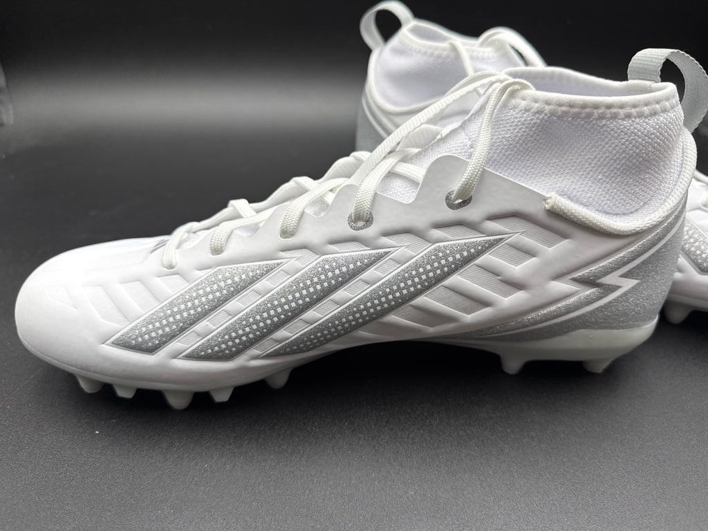 Adidas Adizero Football Cleats White Silver Size 11