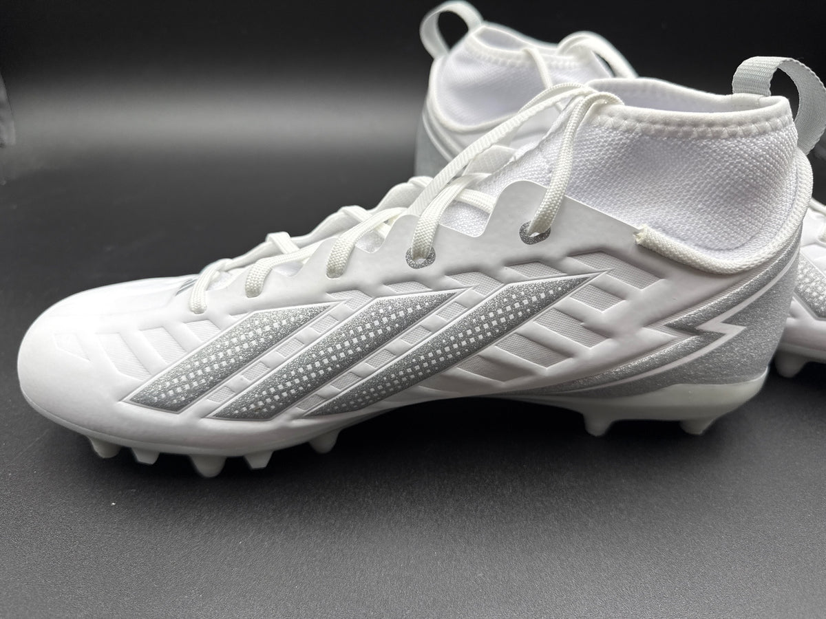 Adidas Adizero Football Cleats White Silver Size 11