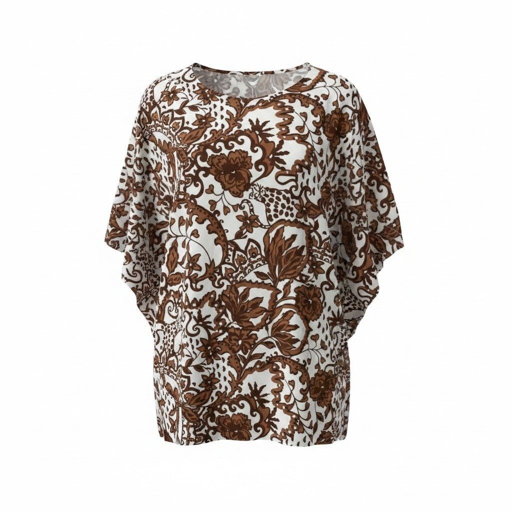 Lilly Pulitzer Brown Floral Patterned Tunic Top L/XL