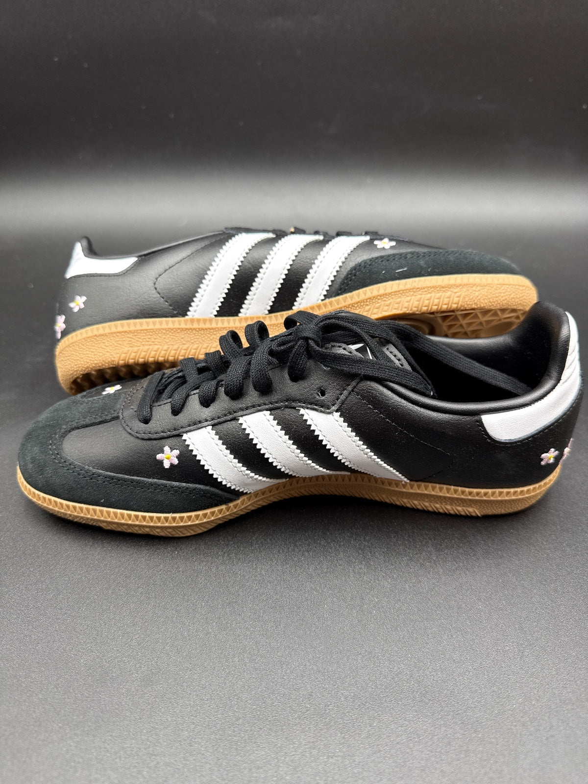 Adidas Samba OG J Black Floral Gum Youth 4 Women’s 5.5 NIB
