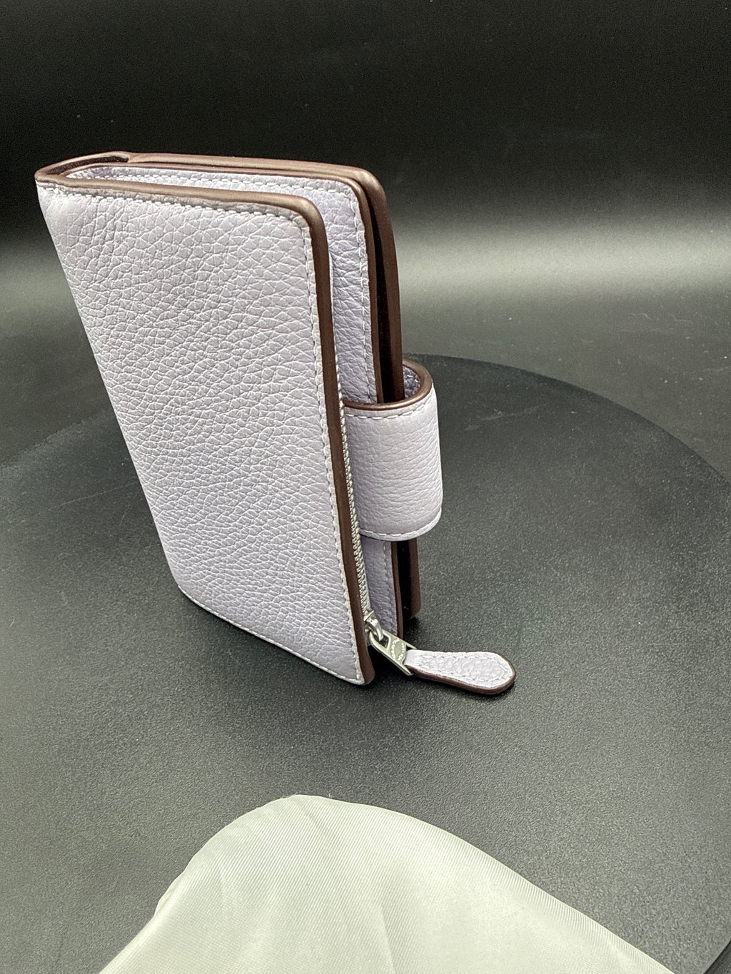 Coach Pebbled Leather Snap Wallet with Zippered Coin Comp